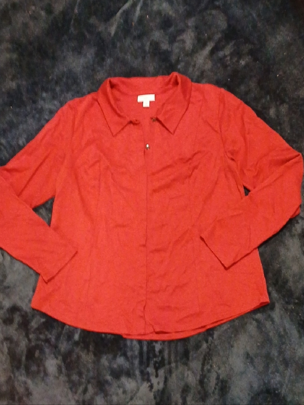 J. Jill Rust Colored Long-Sleeve Button Front Top